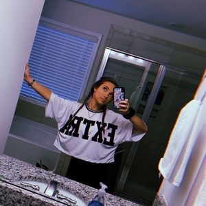 NWT Forever 21 EXTRA logo crop top jersey size S